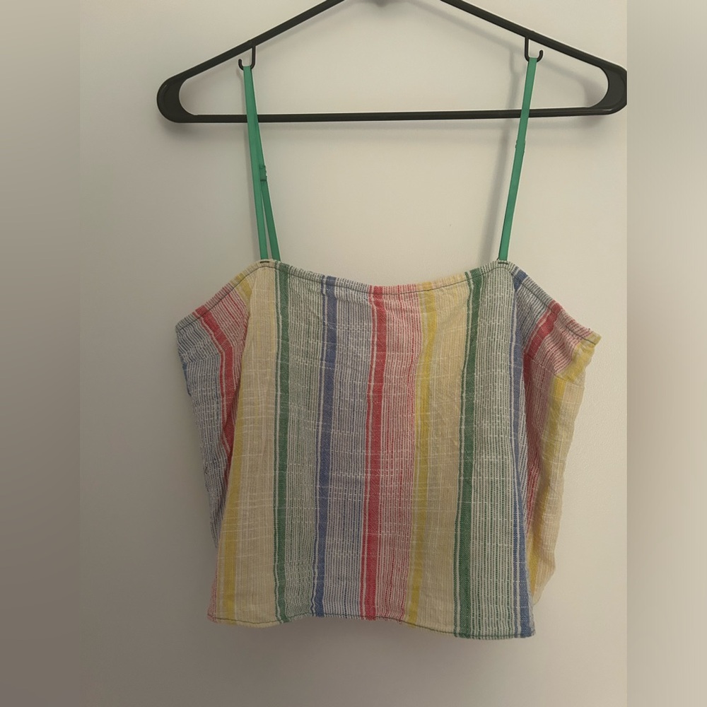 Color striped crop top